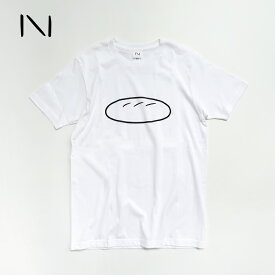 Noritake[ノリタケ]T-SHIRT(PAN)[Tシャツ 半袖 クルーネック 白 パン コッペパン フランスパン ユニセックス イラストレーター]☆