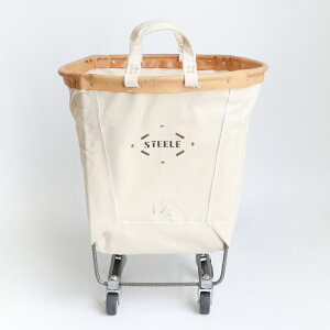 y_[tf[P10{zSTEELE CANVAS BASKET[X`[LoXoXPbg]ROUND CASTER BASKET #186 1.5bu (white×tan leather rim)[oXPbgS Eh^ e LX^[ړ v t [ 