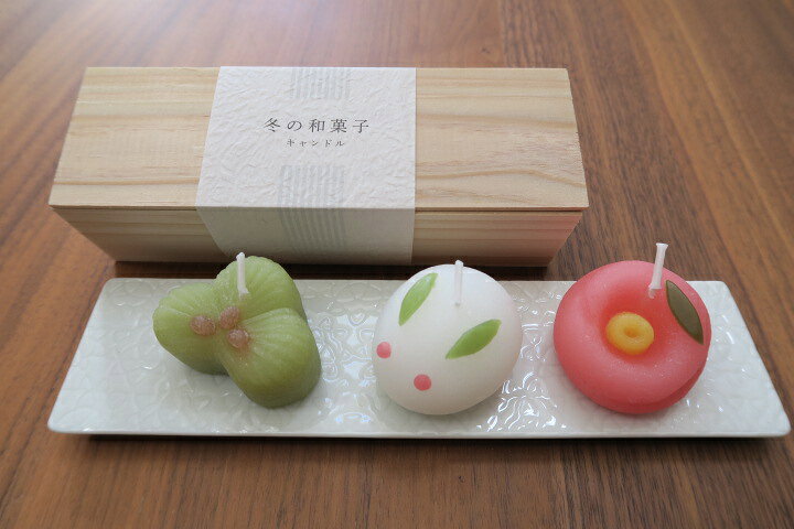 楽天市場 カメヤマローソク 冬の和菓子キャンドル 松 雪ウサギ 椿 お香屋 楽天市場店
