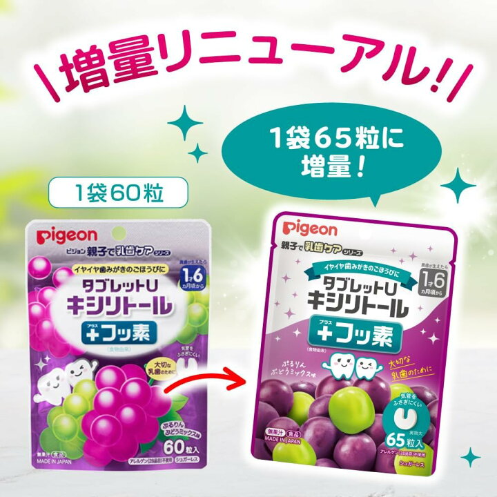 楽天市場】ピジョン タブレットU キシリトール＋フッ素 選べる2個 