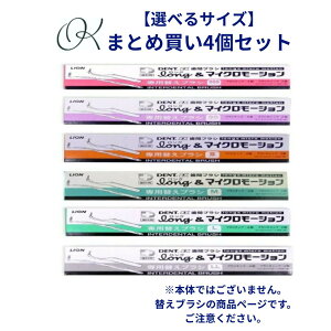 【選べるサイズ・まとめ買い4個セット】LION DENT.EX 歯間ブラシ long 専用替えブラシ ブラシチップ4個 long用・マイクロモーション用専用キャップ各1個 デントイーエックス 歯間ブラシ ロング