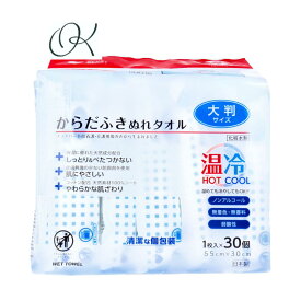 【選べる個数】プラスハート からだふきぬれタオル 大判サイズ 1枚入×30個 まとめ買い 防災 備蓄 スティック アウトドア ノンアルコール 弱酸性 長期保管 ホット クール 個包装