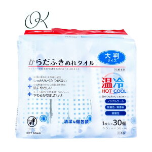 【選べる個数】プラスハート からだふきぬれタオル 大判サイズ 1枚入×30個 まとめ買い 防災 備蓄 スティック アウトドア ノンアルコール 弱酸性 長期保管 ホット クール 個包装
