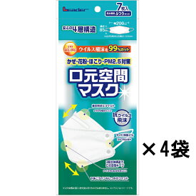 【送料無料(ゆうパケット)】リーダー 口元空間マスク 7枚入×4袋セット 男女兼用ふつうサイズ【立体マスク ウイルス飛沫 風邪 花粉 ほこり PM2.5 Leader 日進医療器 ヴィクトリアンマスク】