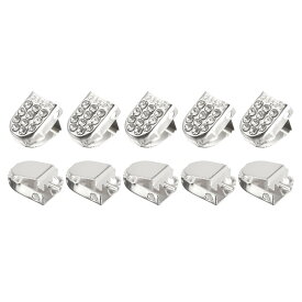DTGN 10mmx7mm(縦x横)シューレースエンドクリップ 30個入り 異なる靴に適用可能 ステンレススチール製 伸縮性シューレースクリップ シルバー 輝き