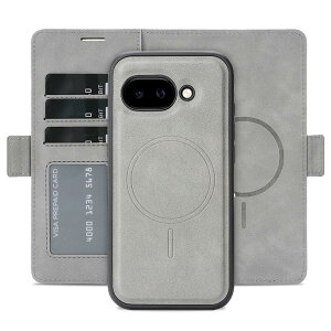 ���̓}�O�l�b�g 2in1 ������ �蒠�^ Google Pixel 9a �p �P�[�X Magsafe�Ή� �J�[�h���[ 3�� �ϏՌ� ���^ �y�� TPU �O�[�O�� �s�N�Z��9a �J�o�[ (�O���[, Google Pixel 9a)