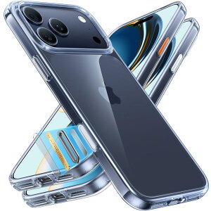 TORRAS For iPhone 17 Pro Max �P�[�X �y�ɏ㓧���E���ϖh�~�z �w��h�~ ���� ���΂ݖh�~ 3�{�ČRMIL�K�i �ϏՌ� �X�g���b�v�z�[���t�� �{�^���t�� 6.9�C���` �uDiamond Clear�v �N���A