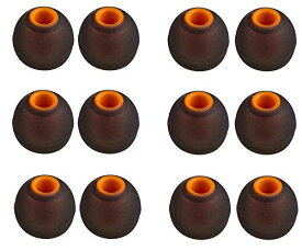 A-Focus イヤーピース WF‐1000xm4／WF‐1000xm3／WF‐C500用 JBL T110BT，JBL T290，JBL T210，Estavel，Amendo，NEWSTYLE，PZX等口径ダイヤ約4.0のイヤホンに対応 ハイブリッドイヤーピース イヤーチップ 6ペア12個セット Black-Orange Mサイズ
