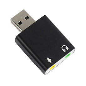 USBオーディオ変換アダプタ USB外付けサウンドカード USB イヤホンジャック変換アダプタ 3.5mmミニジャック オーディオインターフェイス ヘッドホン出力/マイク入力対応 ドライバー不要 Windows/Mac/Linux Extra対応 プラグアンドプレイ 小型軽量 （ブラック）