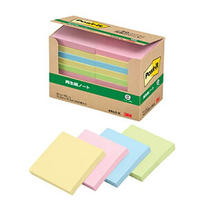 ポストイット 付箋 ノート パステルカラー 75×75mm 100枚×20パッド 6542-K