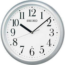セイコークロック 掛け時計 オフィスタイプ 電波 アナログ 銀色 メタリック KX218S