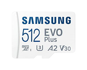 Samsung (�T���X��) Evo Plus (�G�{�u���X) microSD SDXC U3 Class 10 A2 �������[�J�[�h 130MB/�b SD�A�_�v�^�[�t�� 2021�N (512GB)