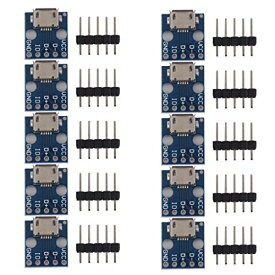 KOZEEYメス マイクロ USB → DIP 5ピン ピンボード 2.54mm マイクロ USB 10個