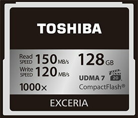 TOSHIBA コンパクトフラッシュカード 128GB EXCERIA 1000倍速 (最大読出速度150MB/s 最大書込速度120MB/s) (国内正規品) CF-EZ128