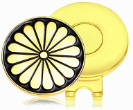 ゴルフマーカー マグネット ハット キャップ クリップ 菊紋 十六八重表菊 ゴルフ景品 おしゃれ ゴルフ好…
