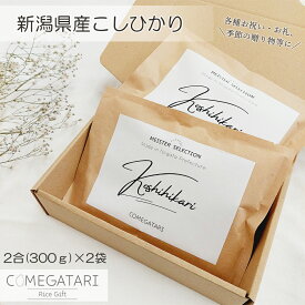 お米 ギフト 新潟県産 こしひかり 2合 2袋 出産内祝い 米 お返し 入学祝い 入学内祝 お中元 送料無料 お礼 お祝い 結婚内祝い 誕生日 プレゼント 七五三 新築 内祝い 卒業 年始 挨拶 手土産 おしゃれ プチギフト クラフト袋 COMEGATARI コメガタリ