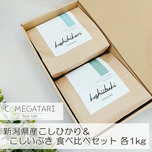 【新米】新潟県産 お米 食べ比べ ギフト セット 2種 各1kg コシヒカリ こしいぶき お歳暮 出産内祝い 名入れ 内祝い 米 入学内祝い 結婚祝い 結婚内祝い 新築祝い 七五三 誕生日 プレゼント 敬