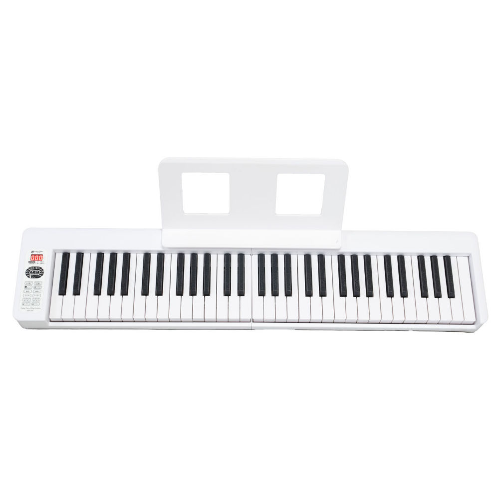 安心の日本企業取り扱い製品キクタニ 折りたたみ式電子ピアノ 61鍵盤 充電式 KDP-61P BLK - 2