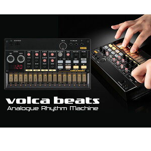 KORG volca beats 16�X�e�b�v�V�[�P���T�[ �d�r�쓮 �X�s�[�J�[���� �w�b�h�z���g�p��