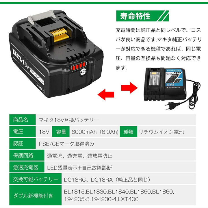 楽天市場】タイムセール 【楽天1位】 BL1860B 2個セット BL1860B 