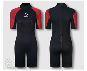 セール 早者勝 ハイカラーブラック/レッド D 3XL ウエットスーツ メンズ レディース 水着 スプリング ダイビングスーツ ショーティー 3mm 半袖 スイムウエア マリンスポーツ 2520
