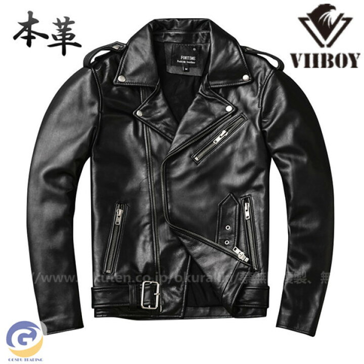 楽天市場】本革ジャケット 秋冬 羊革 ライダースジャケット バイク 
