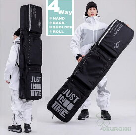 スノーボードケース キャスター 付き オールインワン 大容量収納 4WAY 前面3ポケット ボードケース スノーボード ウェア ボード ブーツ ゴーグル など収納可