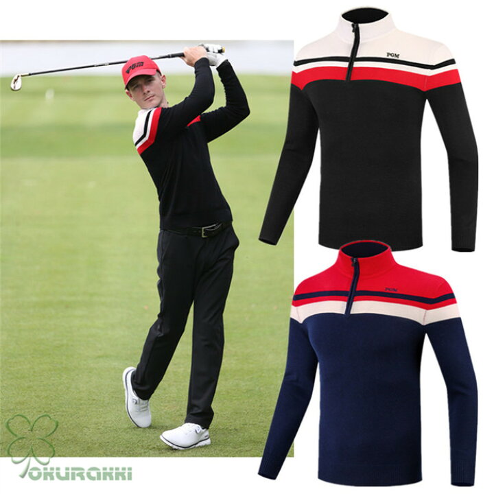 楽天市場 ゴルフ Golf ウールセーター 秋 冬 メンズ コート ゴルフウェア ニットセーター 防寒 暖かい プレゼント ギフト オークラッキ 楽天市場店