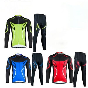 自転車ウエア サイクルウエア サイクルジャージ パンツ 長袖 上下セット ロードバイク クロスバイク サイクリング メンズ 春夏