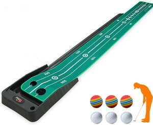 パターマット 大型 ゴルフ ゴルフマット パター パター練習 トレーニング 室内 練習 自宅 室内 パット パター練習マット 練習器具 父の日 3m-A(マット+ボール6個)