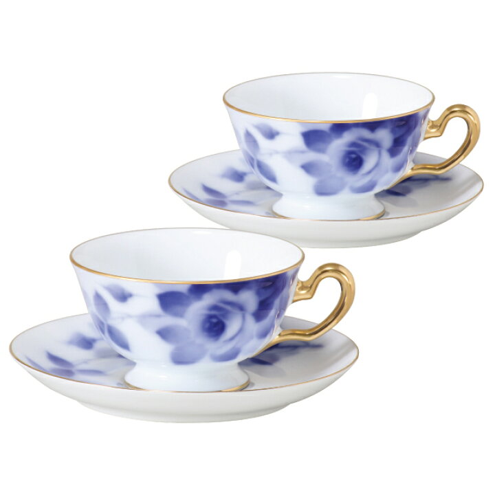 楽天市場】【大倉陶園直営店】 ブルーローズ ティー・コーヒー碗皿ペア 