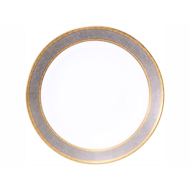 「良きが上にも良きものを」高級洋食器メーカー   金白金蝕ぶどう唐草 デザート皿 約20cm 日本製