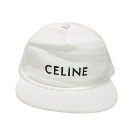 【中古】CELINE セリーヌ ベースボール キャップ M ロゴ ホワイト 白 2AUU1126N 帽子 メンズ レディース 【他サイト併売品】