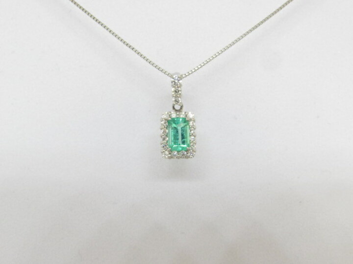 楽天市場】PT900/850 天然エメラルド、ダイヤ入りペンダントトップ付き  