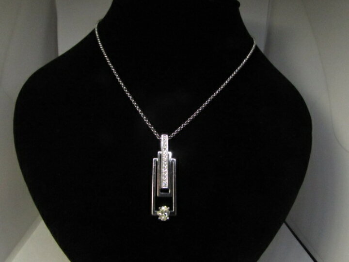 楽天市場】PT850/900 ダイヤ入りペンダントトップ付きネックレス【中古 