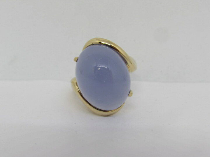 楽天市場】K18 天然ブルーカルセドニー入りリング【中古】＃26  