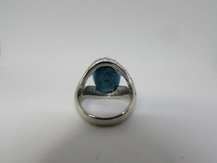 楽天市場】Pt900 天然トルコ石（ターコイズ）、ダイヤ入りリング【中古  