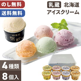 北海道 アイスクリーム セット 乳蔵 ギフト 8個入 のし無料 送料無料 【メーカー直送】（※北海道・沖縄・離島への配送不可） 北海道アイス ハスカップ メロン バニラ 4000円 詰め合わせ お取り寄せ 有名 アソート セット 洋菓子 内祝い お礼 プレゼント 贈り物 お返し