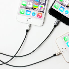 iPhone対応 通信充電ケーブル Apple MFi 認証品 ライトニングケーブル 美しいアルミボディのワイヤーケーブル 20cmショートコード グレー UD-ALC020GYゆうパケット 送料無料