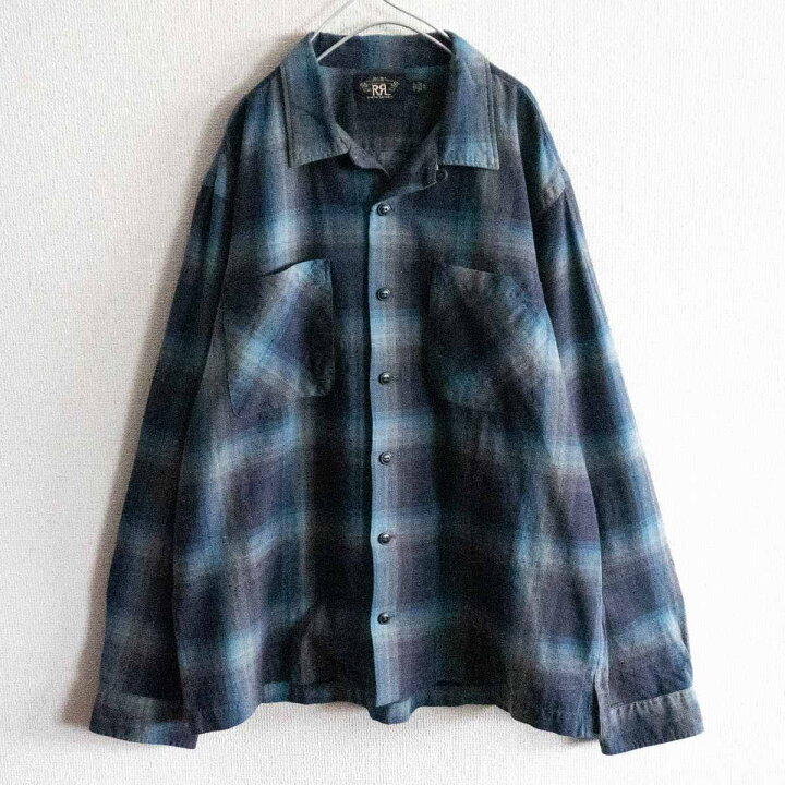 楽天市場】【極美品】RRL 【オープンカラー オンブレチェック ボックス  