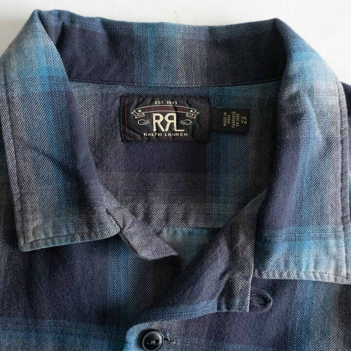 楽天市場】【極美品】RRL 【オープンカラー オンブレチェック ボックス 