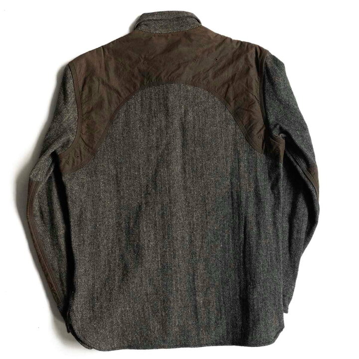 美品】RRL HERRINGBONE TWEED SHIRT オイルドコットン