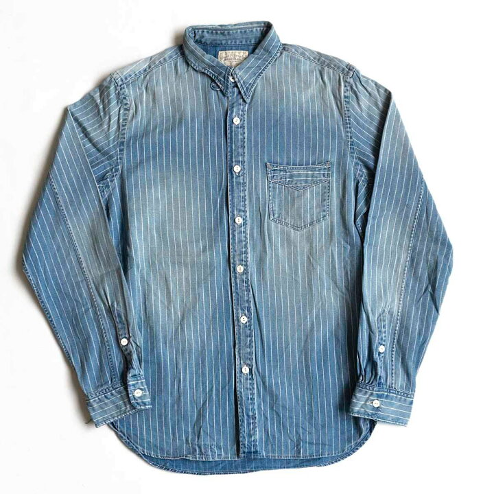 楽天市場】【極美品】RRL 【INDIGO WABASH STRIPED WORK SHIRTS】S  