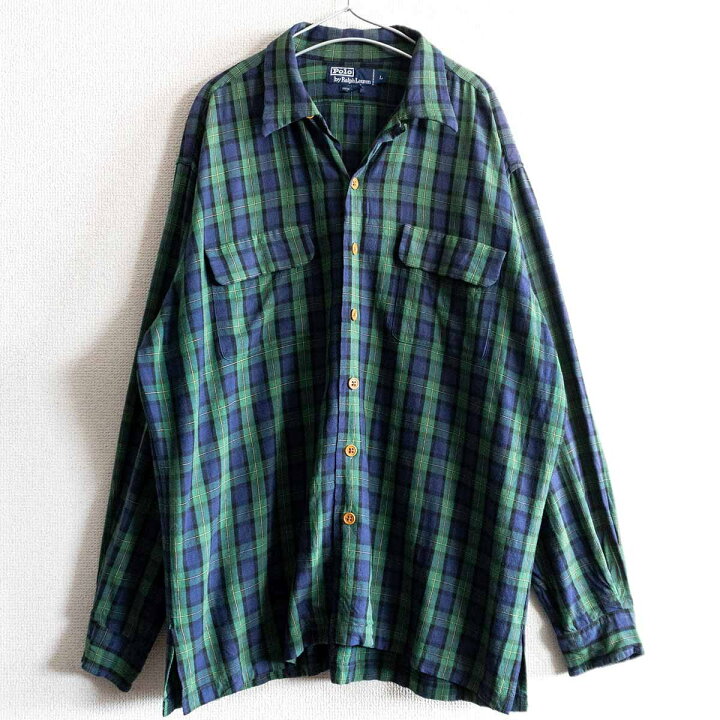 楽天市場】【美品】POLO RALPH LAUREN 【90s オープンカラー レーヨン 