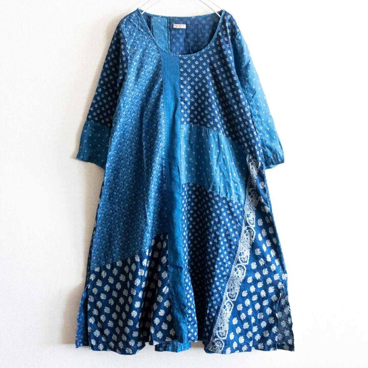 楽天市場】【美品】KAPITAL 【インディゴ パッチワーク ワンピース 