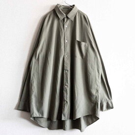 【美品】Y's for men【ビッグシルエット レーヨン シャツ】カーキ YOHJI YAMAMOTO ヨウジヤマモト