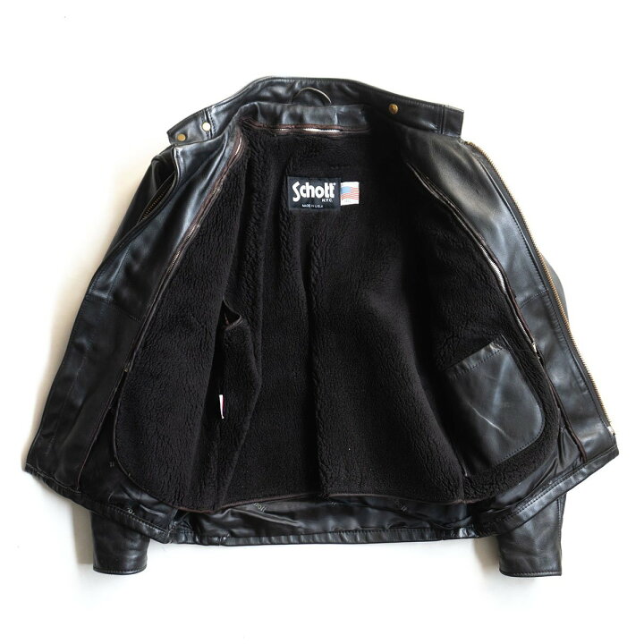 楽天市場】【美品】SCHOTT【641/シングルライダースジャケット】40 