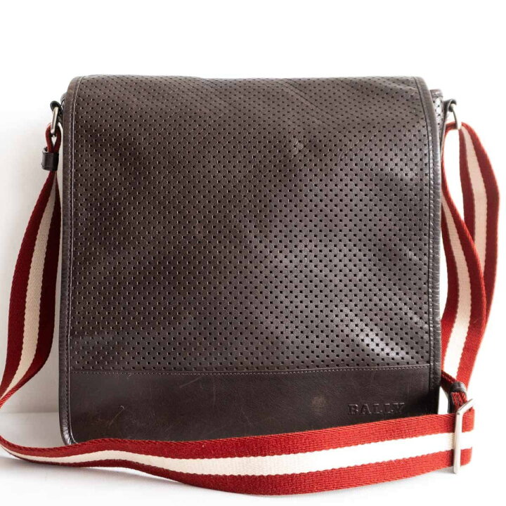 楽天市場】【美品】BALLY 【パンチング レザー ショルダーバッグ 