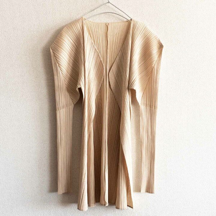 楽天市場】【美品】 PLEATS PLEASE【 プリーツ カーディガン】ベージュ 