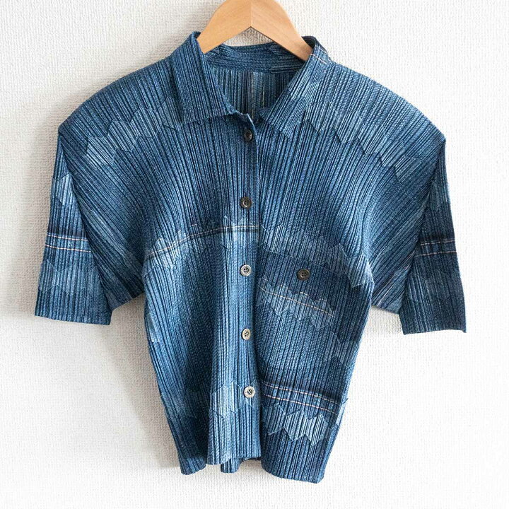 楽天市場】【極美品】 PLEATS PLEASE【デニム プリーツ シャツ 